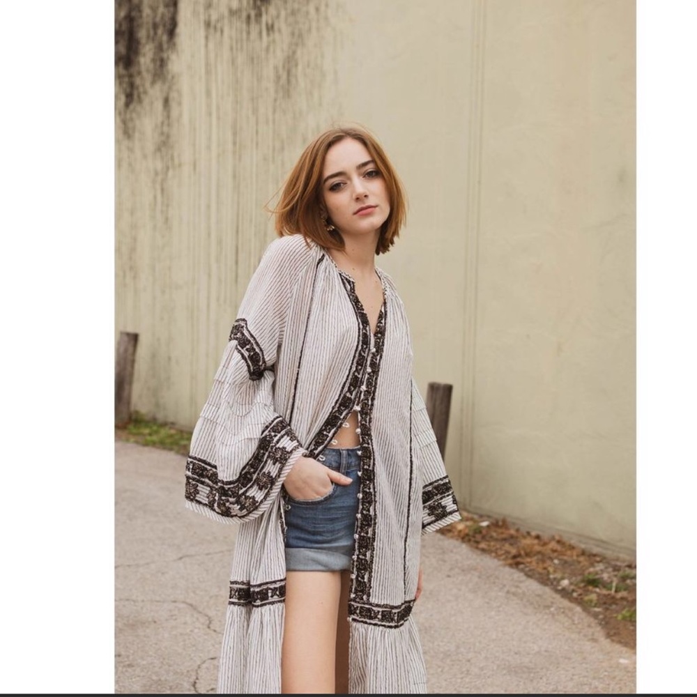 New Free People Vegabond striped Maxi Tunic - Picture 3 of 8